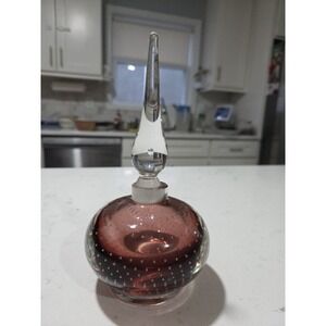 Vintage Erickson Art Glass  Amethyst Perfume Bottle * Control Bubble